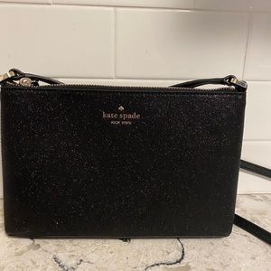 Kate Spade black Joeley glitter crossbody